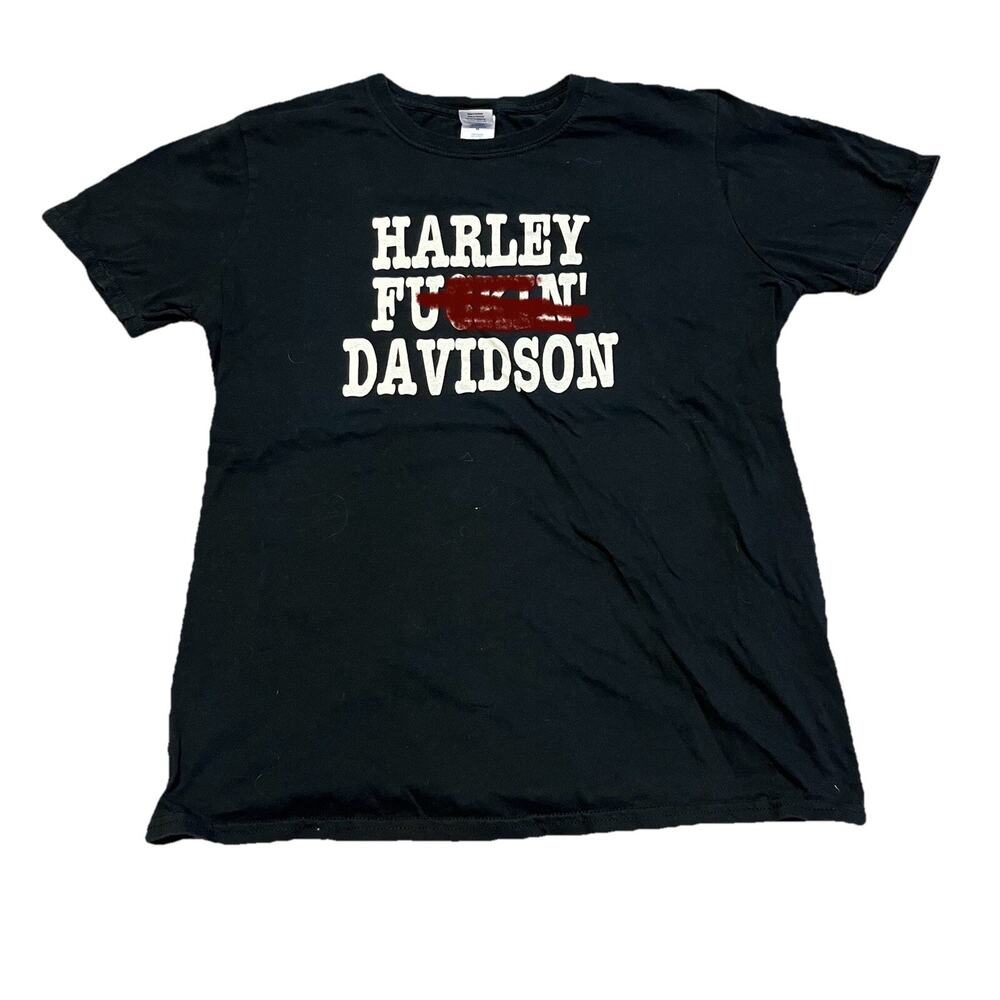 Harley F-in’ Davidson Shirt Medium Black NOT LICENSED